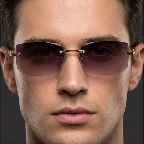 Sierra Rimless Rectangle Sunglasses