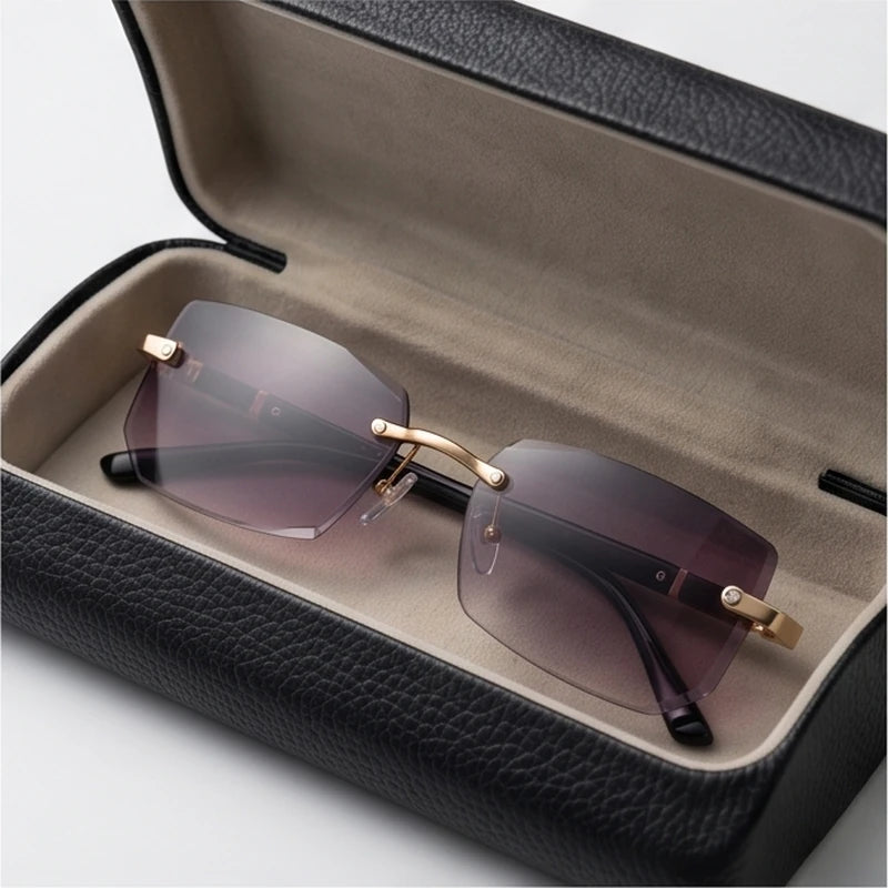 Sierra Rimless Rectangle Sunglasses