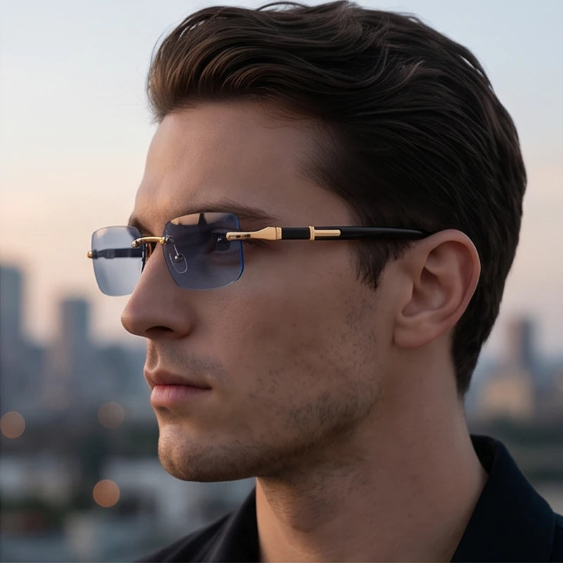 Sierra Rimless Rectangle Sunglasses