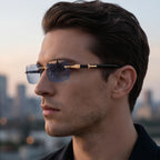 Sierra Rimless Rectangle Sunglasses