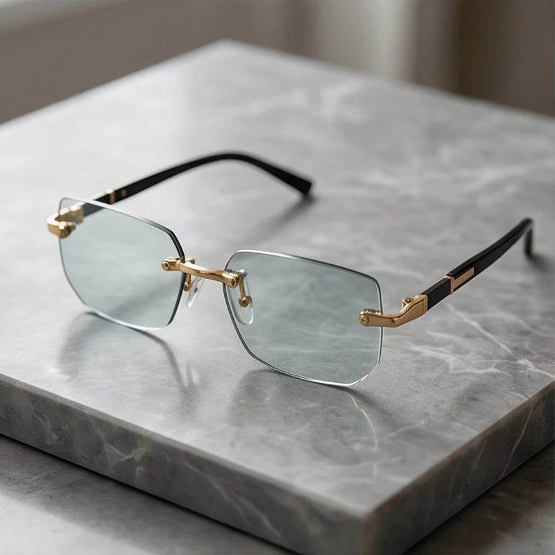 Sierra Rimless Rectangle Sunglasses