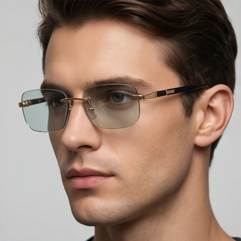 Sierra Rimless Rectangle Sunglasses