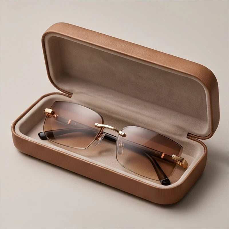 Sierra Rimless Rectangle Sunglasses
