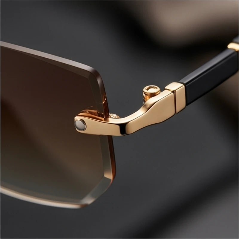 Sierra Rimless Rectangle Sunglasses