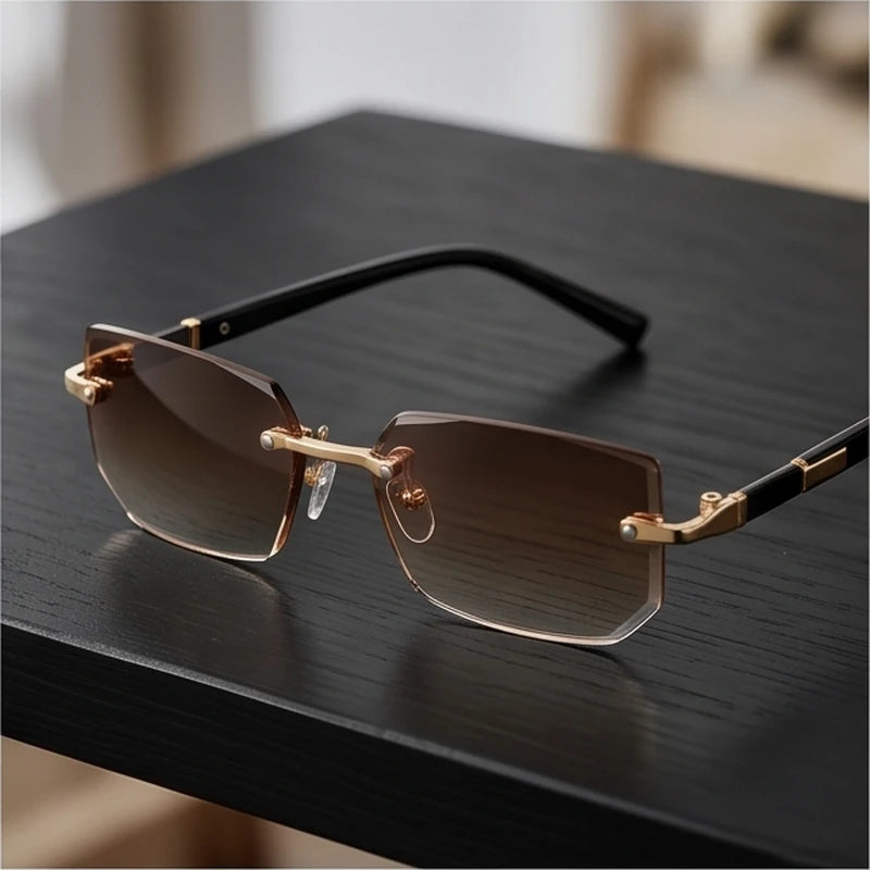 Sierra Rimless Rectangle Sunglasses
