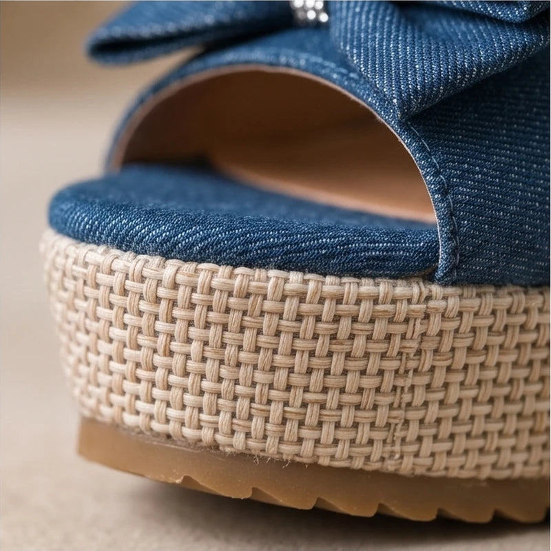Quincy Bow Wedge Sandal
