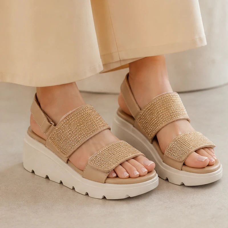 Portofino Crystal Wedge Sandal
