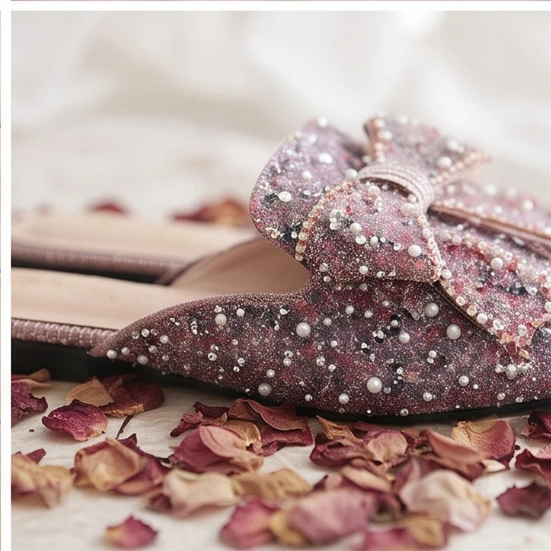 Solene Pearl Bow Mule