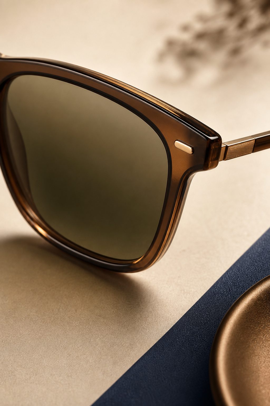 Close detail of a polarized sunglass lens